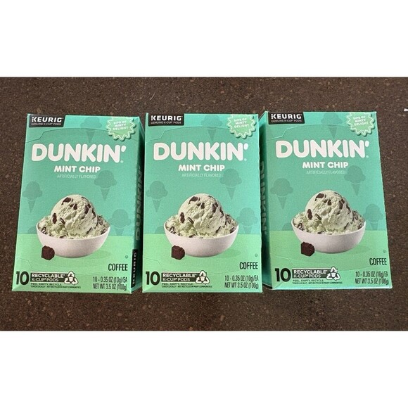 Dunkin Donuts Other - NEW Dunkin’ MINT CHIP Dark Roast Coffee Keurig K-Cups 3 - 10ct Packs  EXP 3/2026